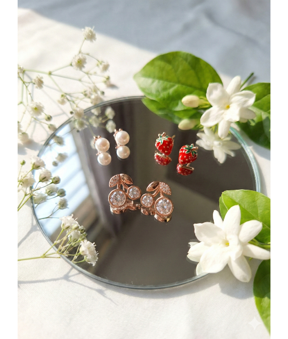Pearl, Strawberry & Cherry Studs