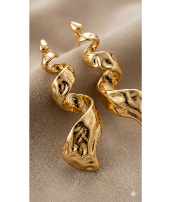 Aurora Hammered Ribbon Spiral Earrings