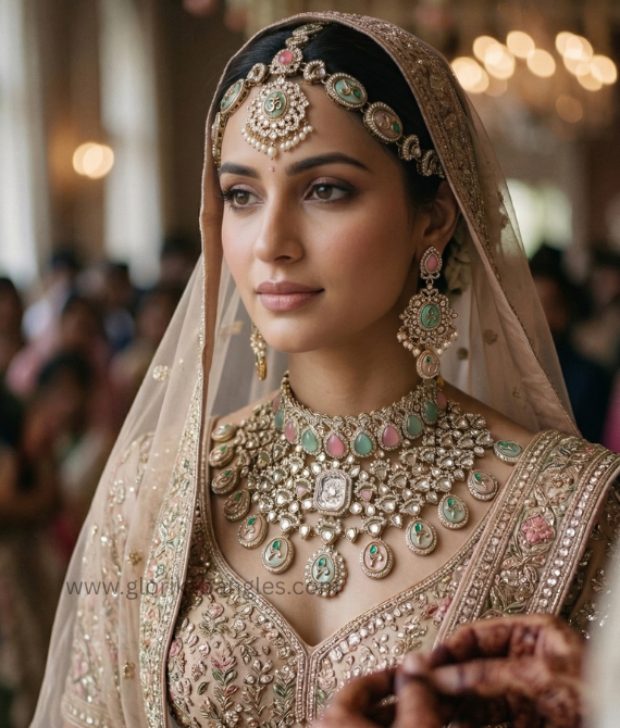 Premium AD Pastel Bridal Choker Set 