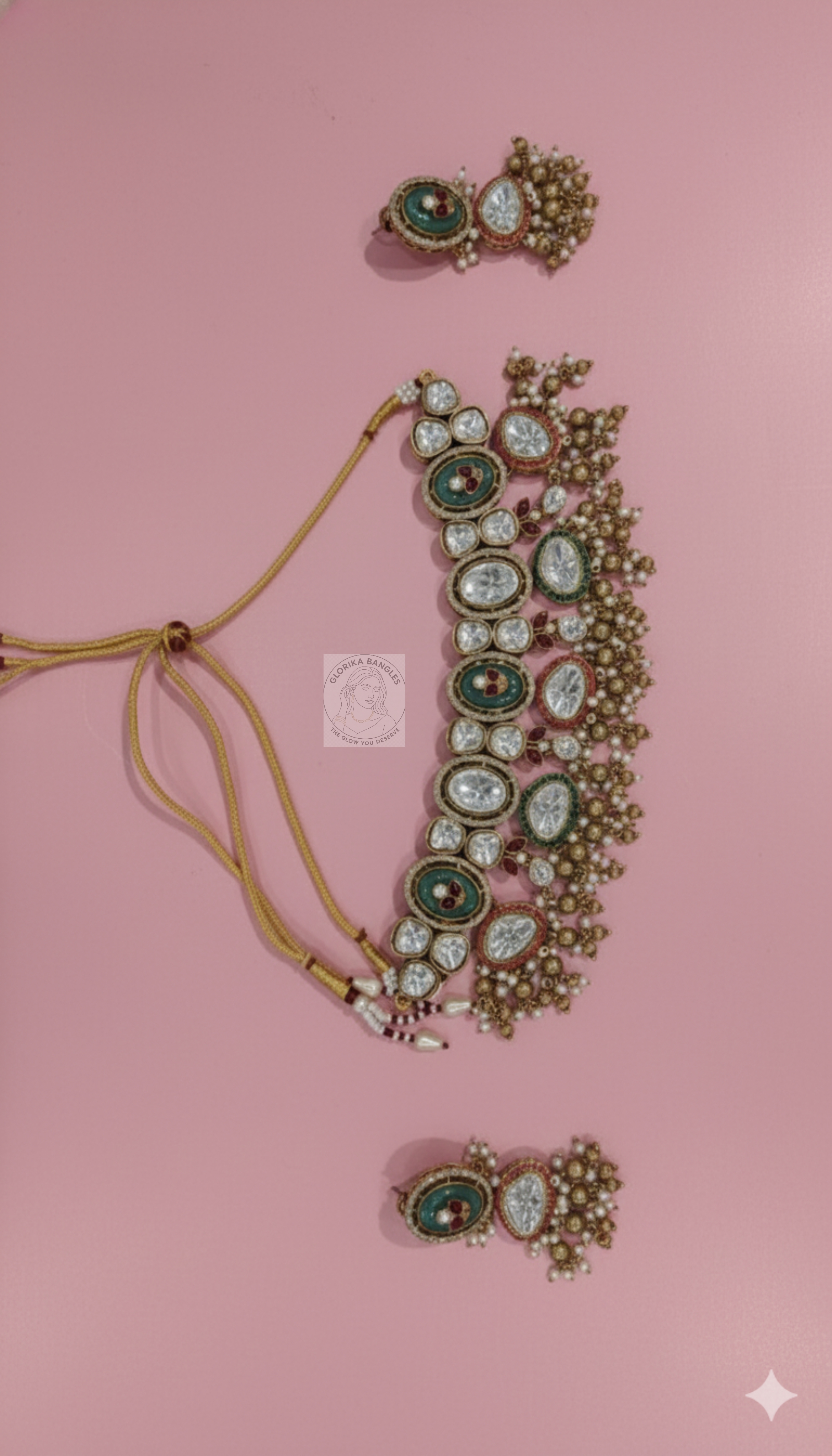 Kundan Meenakari Choker Set hover